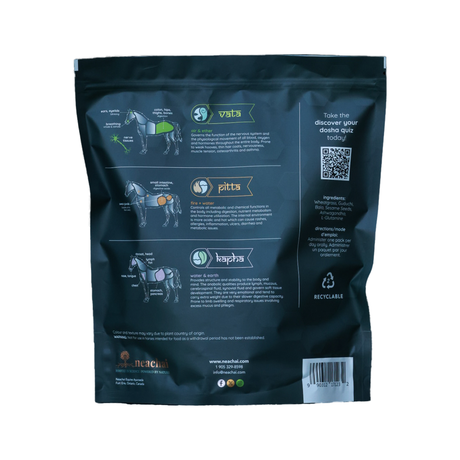 AdaptogenEQ Build + Restore Vitality, Immunity and Muscle Mass Development back of package