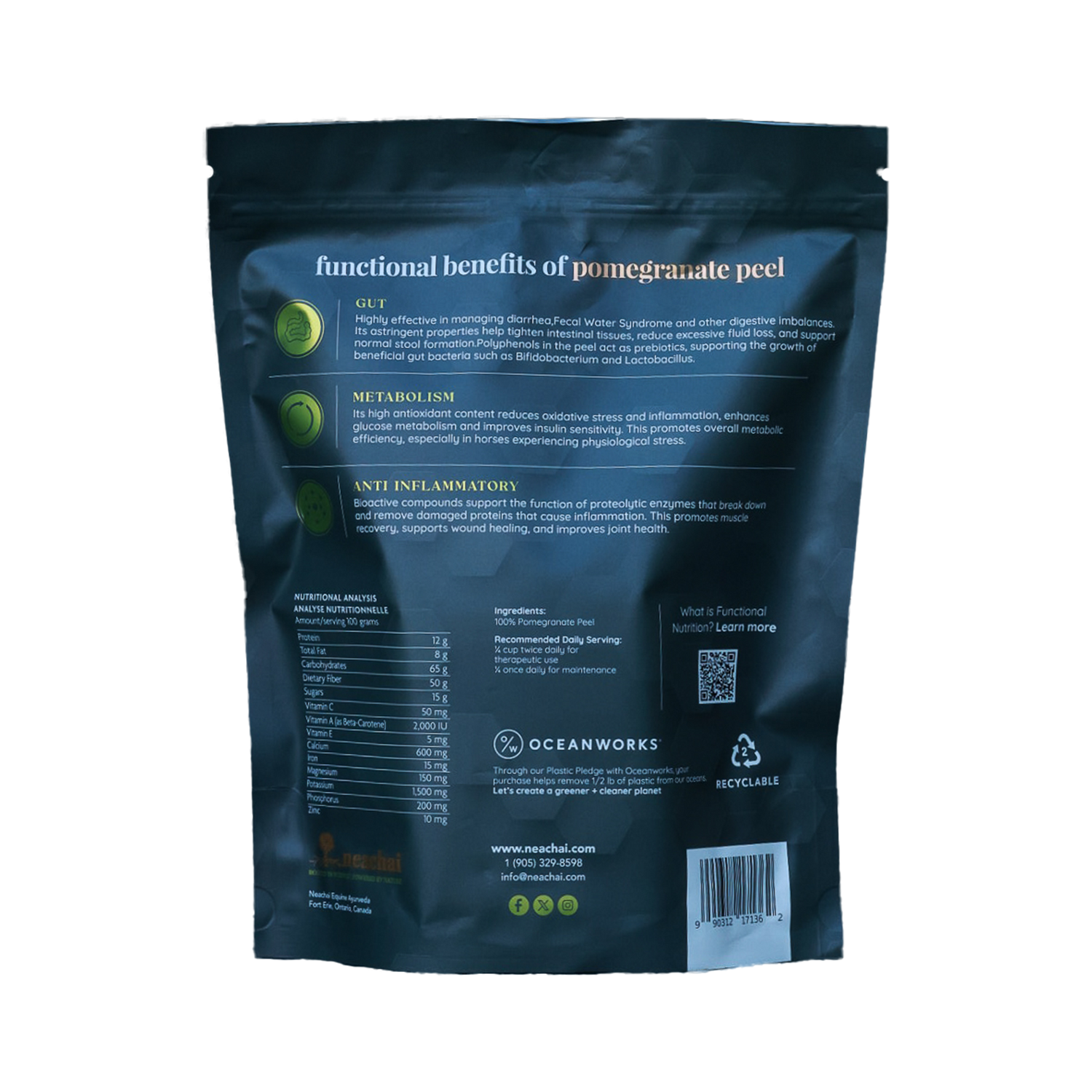 Geno-vedic Pomegranate Peel back of package