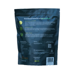 Geno-vedic Papaya Leaf back of package